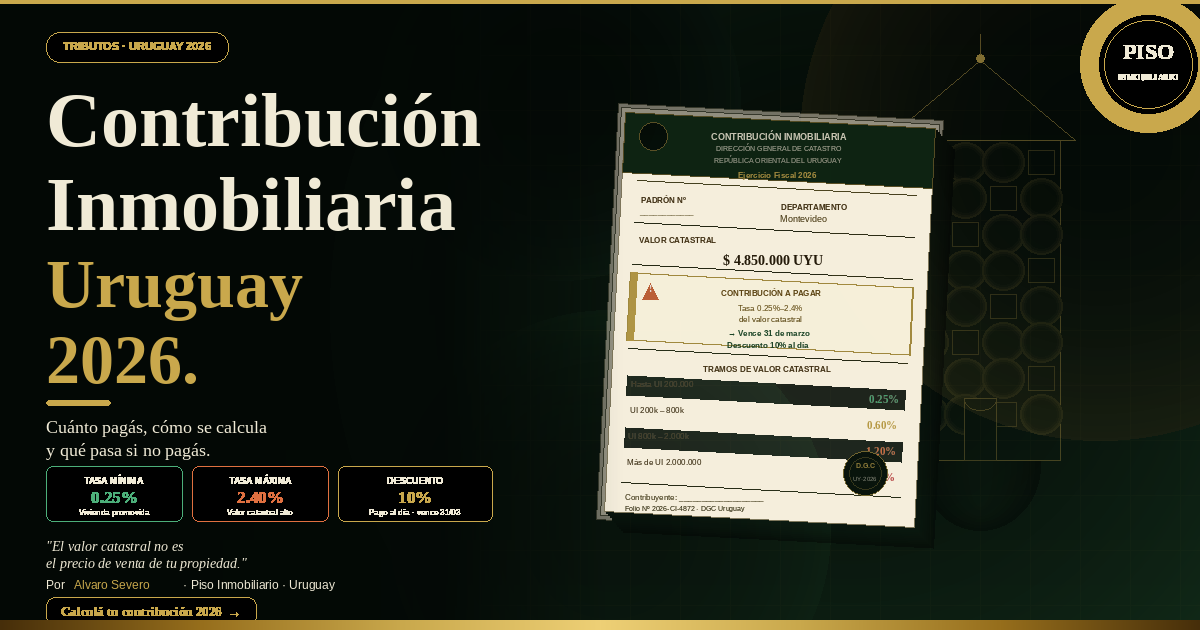 Contribución Inmobiliaria Montevideo 2026: Cálculo y Ahorro