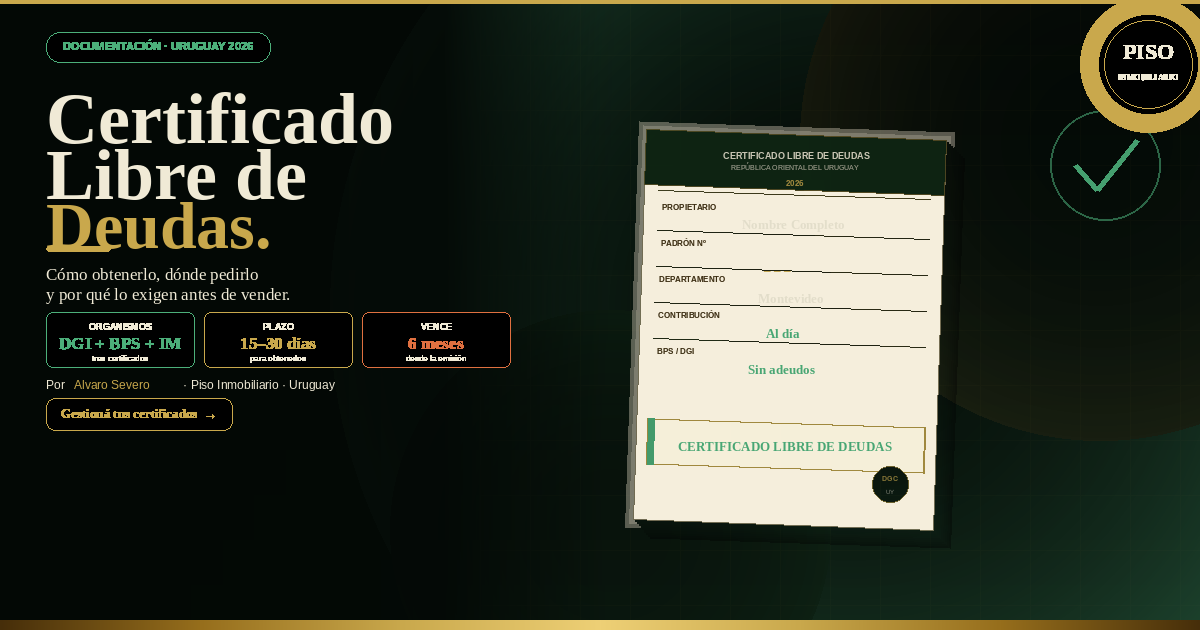 Certificado Libre de Deuda Inmueble Uruguay: Cómo Obtenerlo