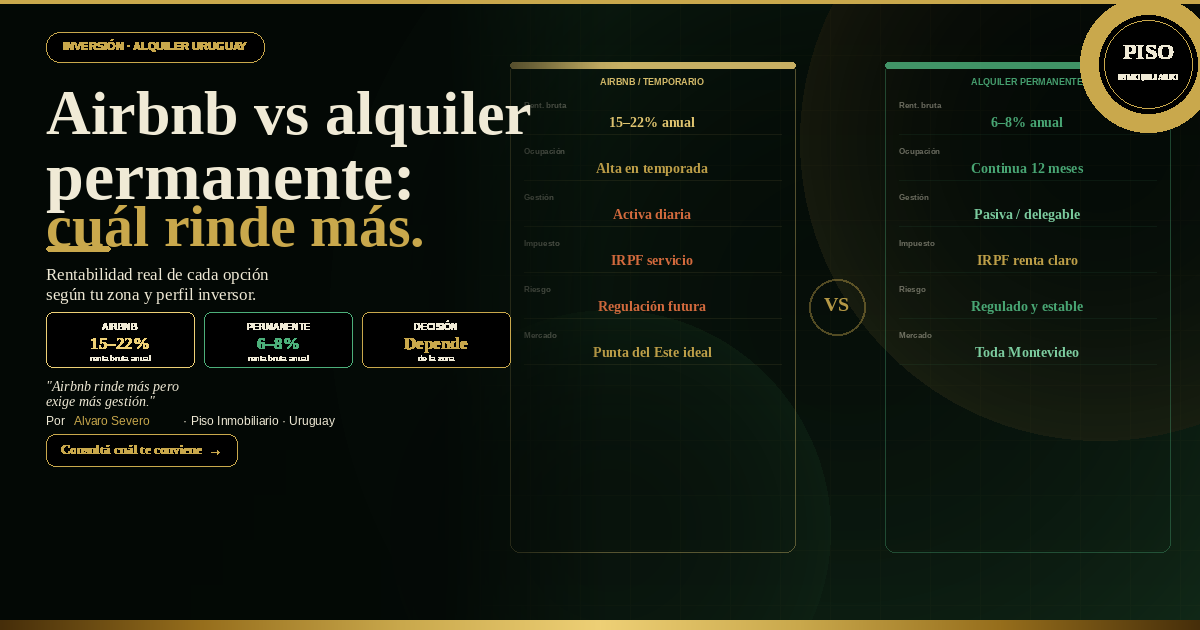 Airbnb vs Alquiler Permanente Uruguay: Cuál Rinde Más