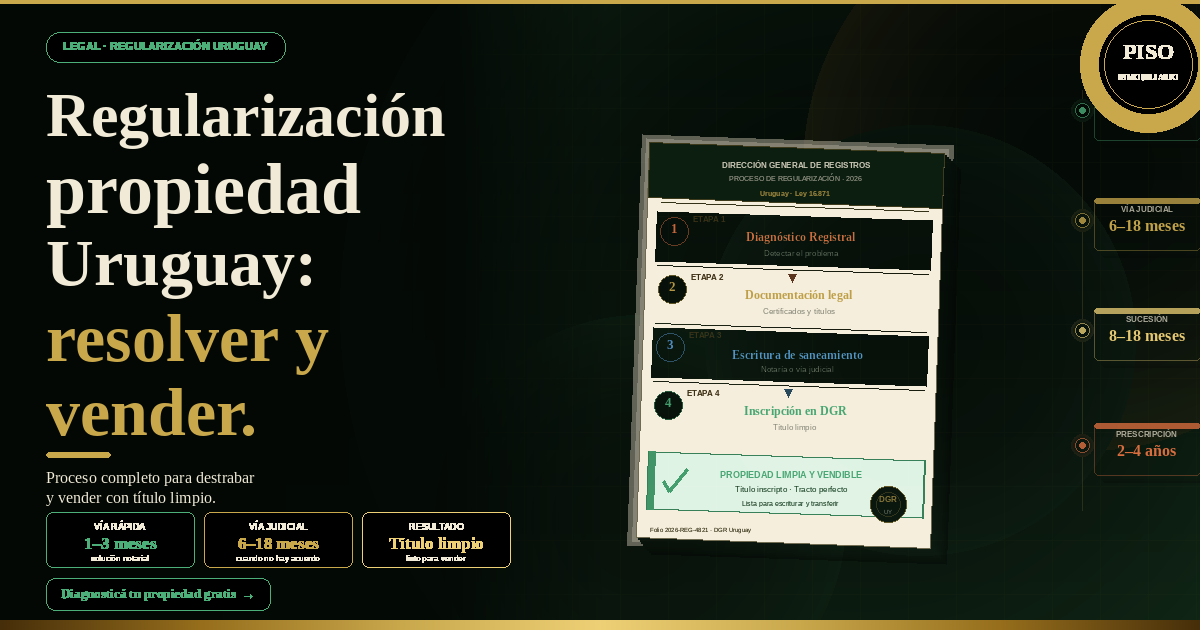 Regularización Propiedad Uruguay:  Cómo Resolver y Vender
