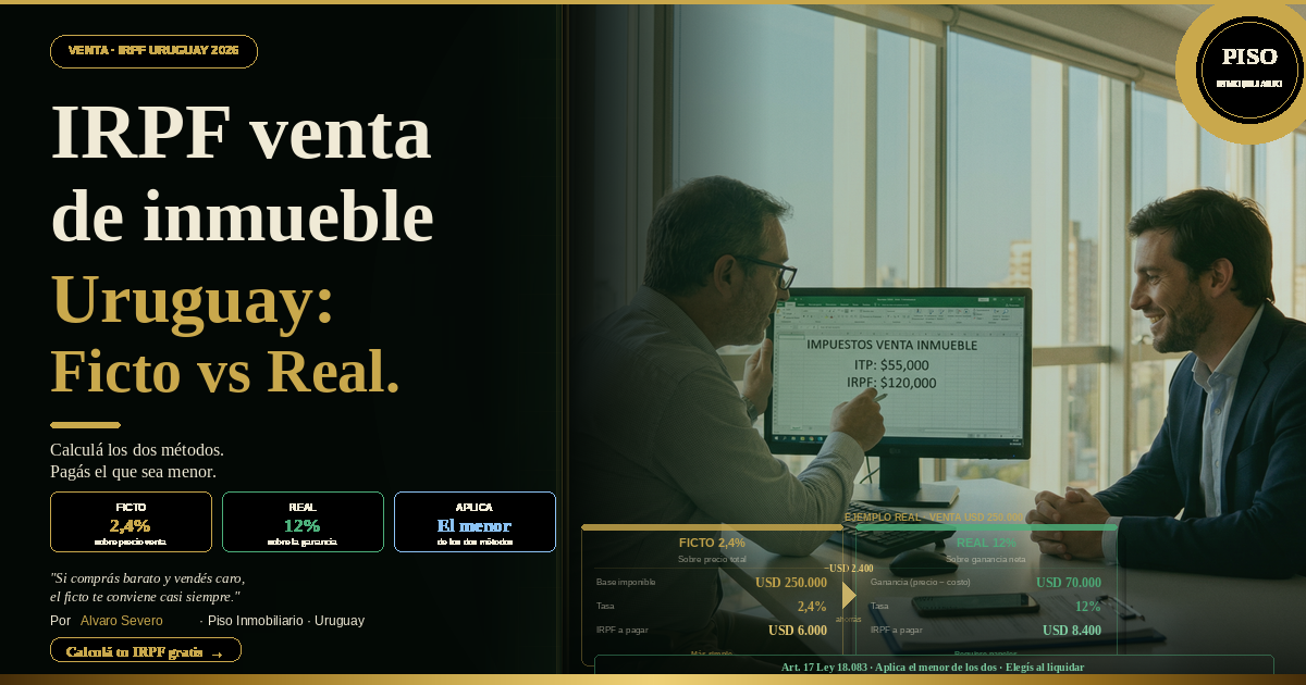 Calculadora IRPF Venta Inmueble Uruguay: Ficto vs Real